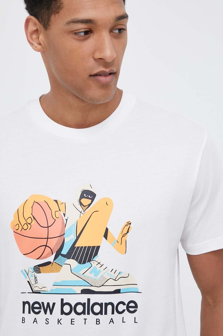 Тениска New Balance Cotton T-shirt Бяло | MT31589WT, 0