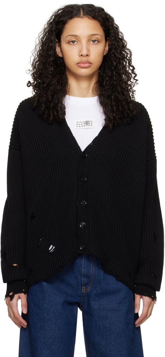 Пуловер Maison Margiela MM6 Patched Cardigan Черно | SH0HP0001 S18452, 0