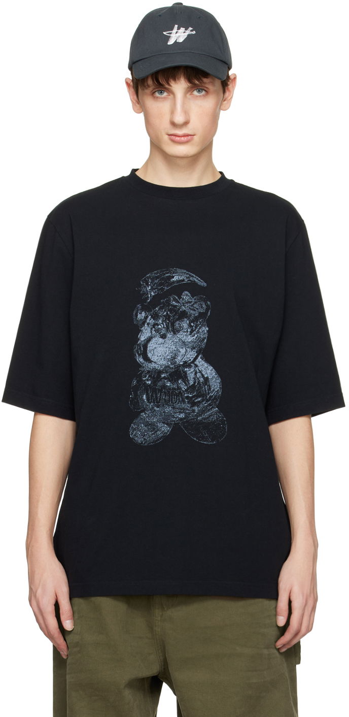 Тениска We11done We11done Overdyed Graphic T-Shirt Черно | WD-TT0-24-725-U-BK, 0