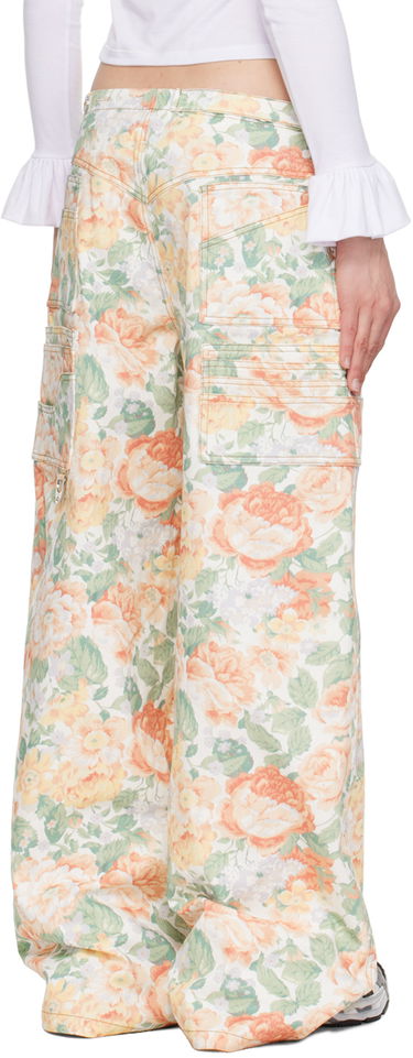 Карго панталони Chopova Lowena Miller Floral Print Wallet Trousers Бяло | W4077, 2