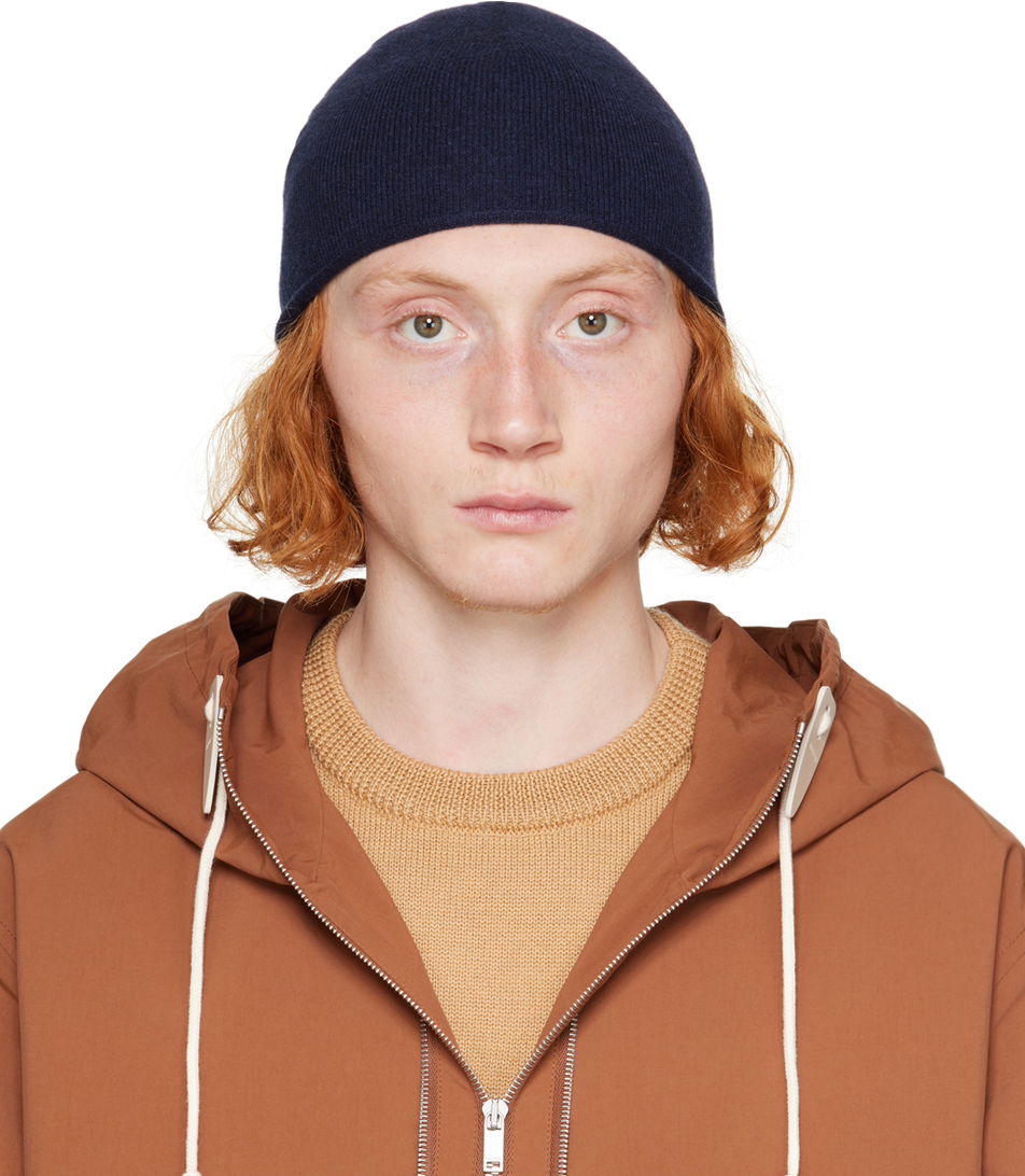 Шапка Jil Sander Rolled Edge Beanie Тъмно синьо | J47TC0011_J13204, 0