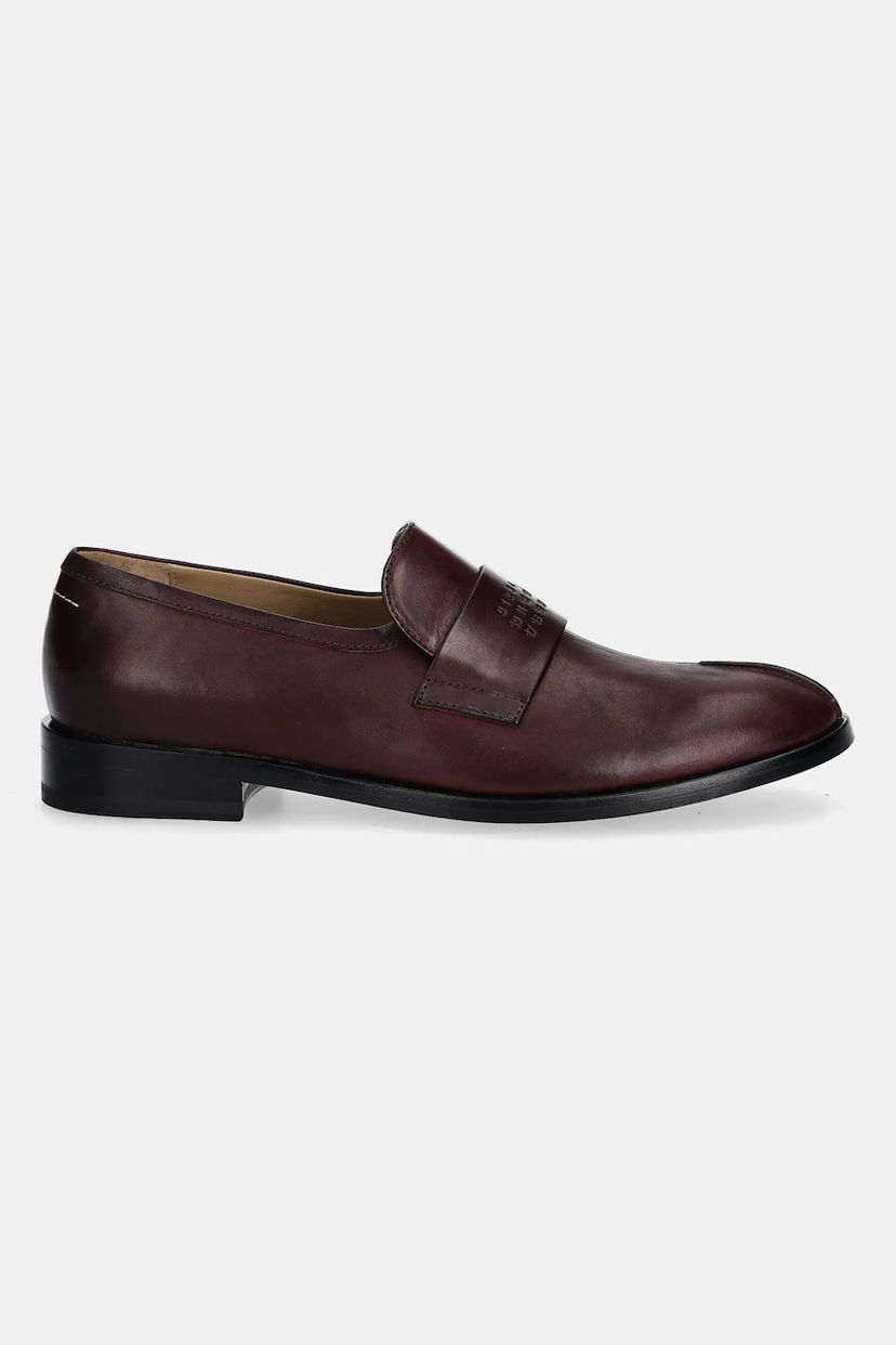 Кецове и обувки Maison Margiela MM6 Maison Margiela Leather Loafers Бургунди | S59WR0096.P5000.T2353