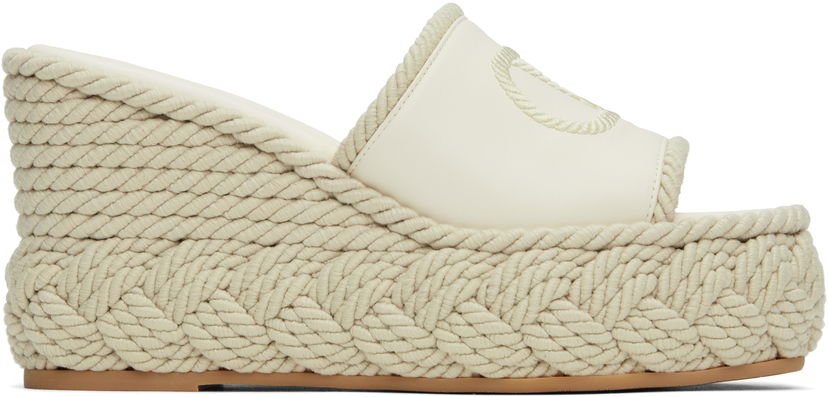 Кецове и обувки Valentino Valentino Garavani VLogo Torchon Wedge Slide Sandals Бежово | 6W2S0KC5YWI