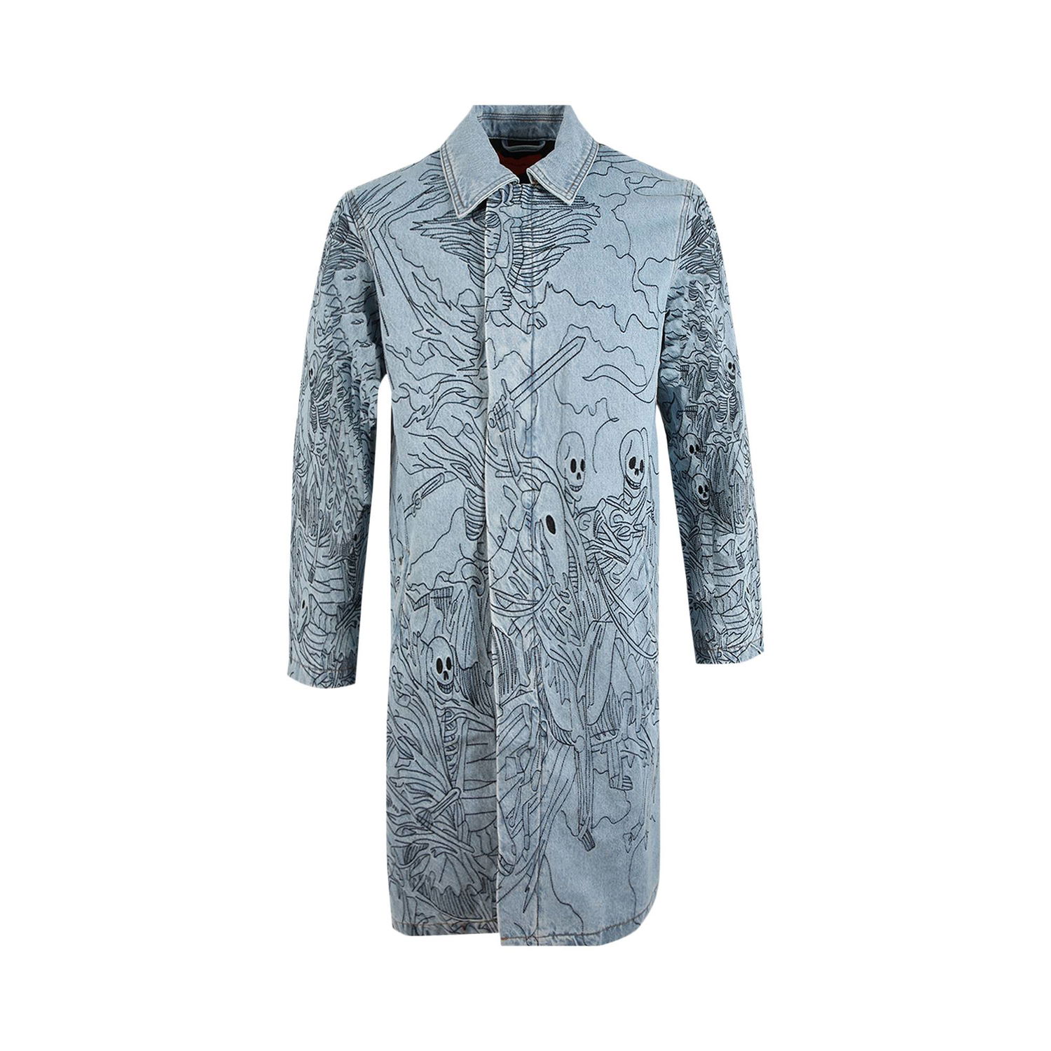 Палта Who Decides War Denim Four Horsemen Trenchcoat Тюркоазено | 2637 1SS220307DFHT SKY, 1