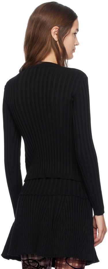 Пуловер Chopova Lowena Black Fitted Cardigan With Heart-Shaped Pendant Черно | 5196, 2