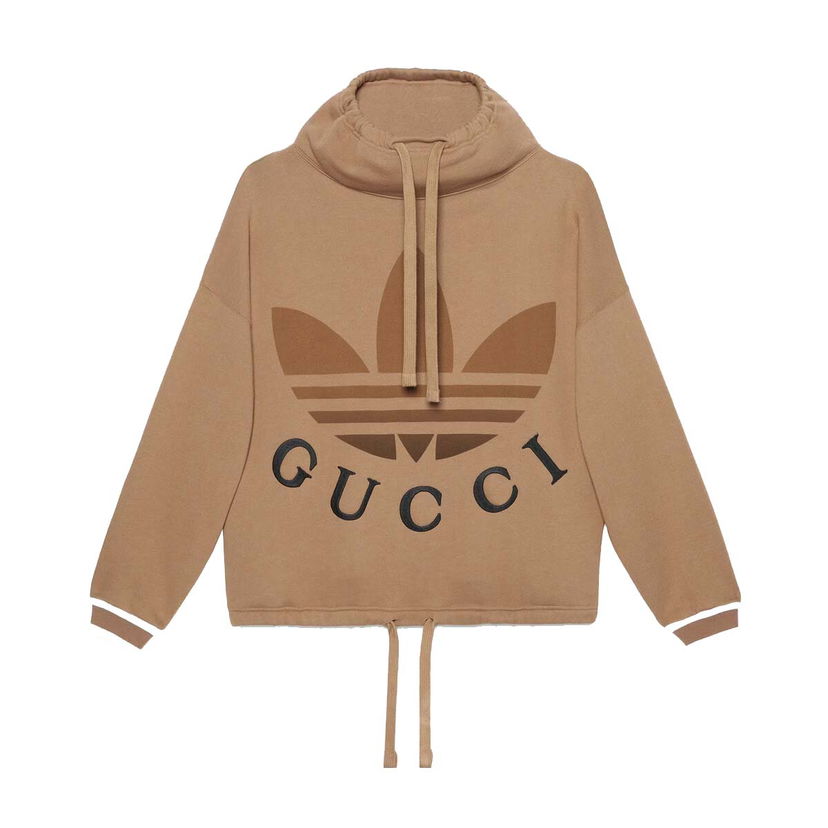 Суитчър Gucci adidas x Cotton Jersey Sweatshirt Dark Beige Бежово | 717417 XJE2C 2091