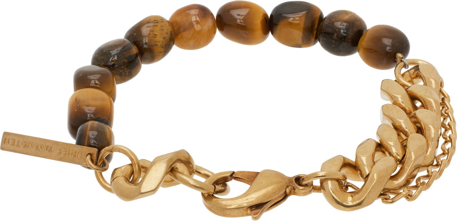Гривна Dries Van Noten Dries Van Noten Stone Chain Bracelet Кафяво | 251-028201-092, 1