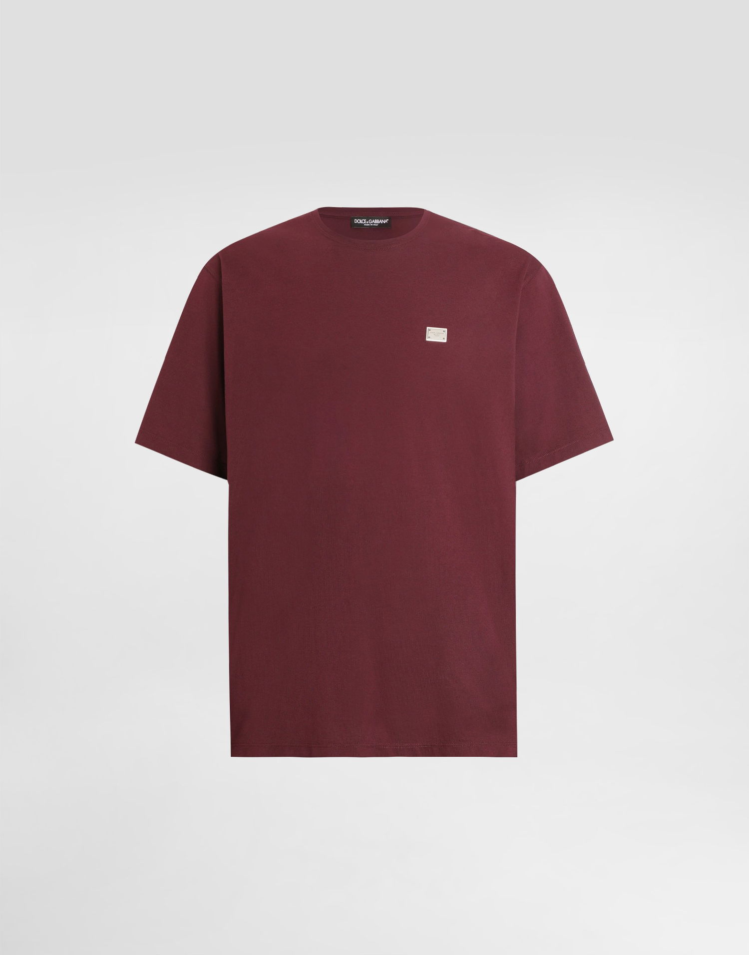 Тениска Dolce & Gabbana Dolce & Gabbana Cotton T-Shirt with Logo Tag Бургунди | G8SE3TFU7ENF0130, 0