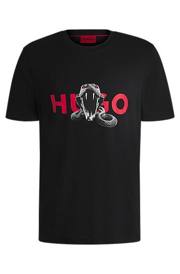 Oversized-fit T-Shirt With Snake Graphic