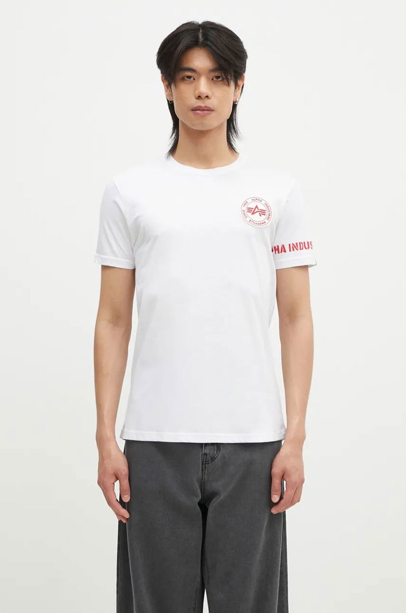 Тениска Alpha Industries T-Shirt With Print Бяло | 128534.09