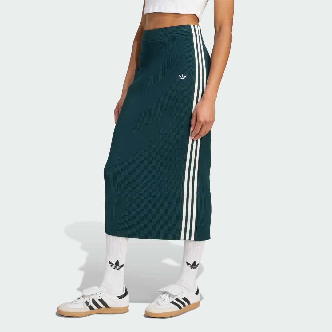 Пола adidas Performance Adicolor 3-Stripes Knit Skirt Зелено | JW2662, 0