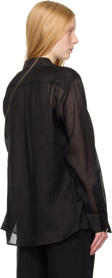 Риза TOTEME TOTEME Double Collar Linen Shirt Черно | 253-WRT0544-FB0434, 2