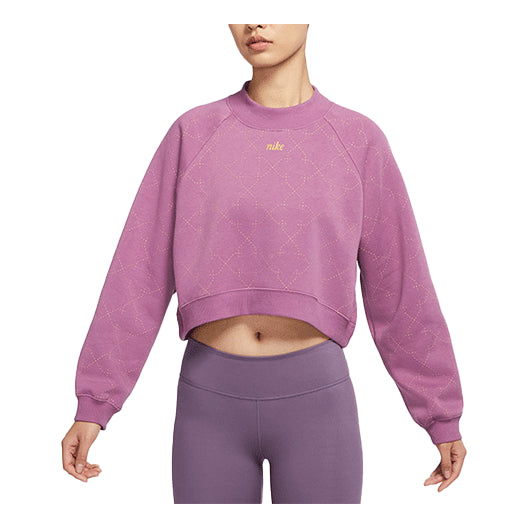 Суитчър Nike Fleece Lined Cropped Pullover Лилаво | DM7281-507