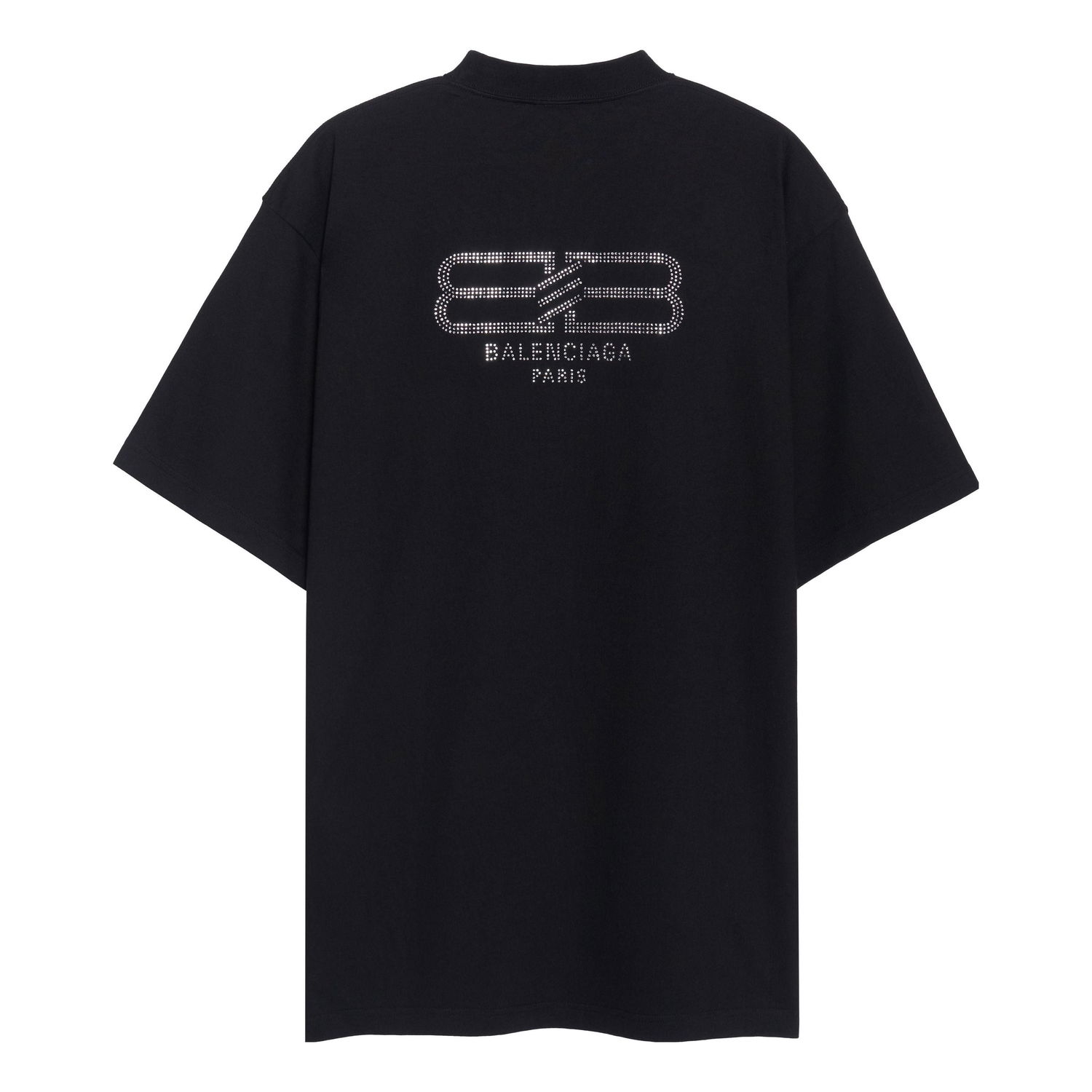 Тениска Balenciaga BB Paris Strass Medium Fit T-Shirt Черно | 739784TOVU81055, 0