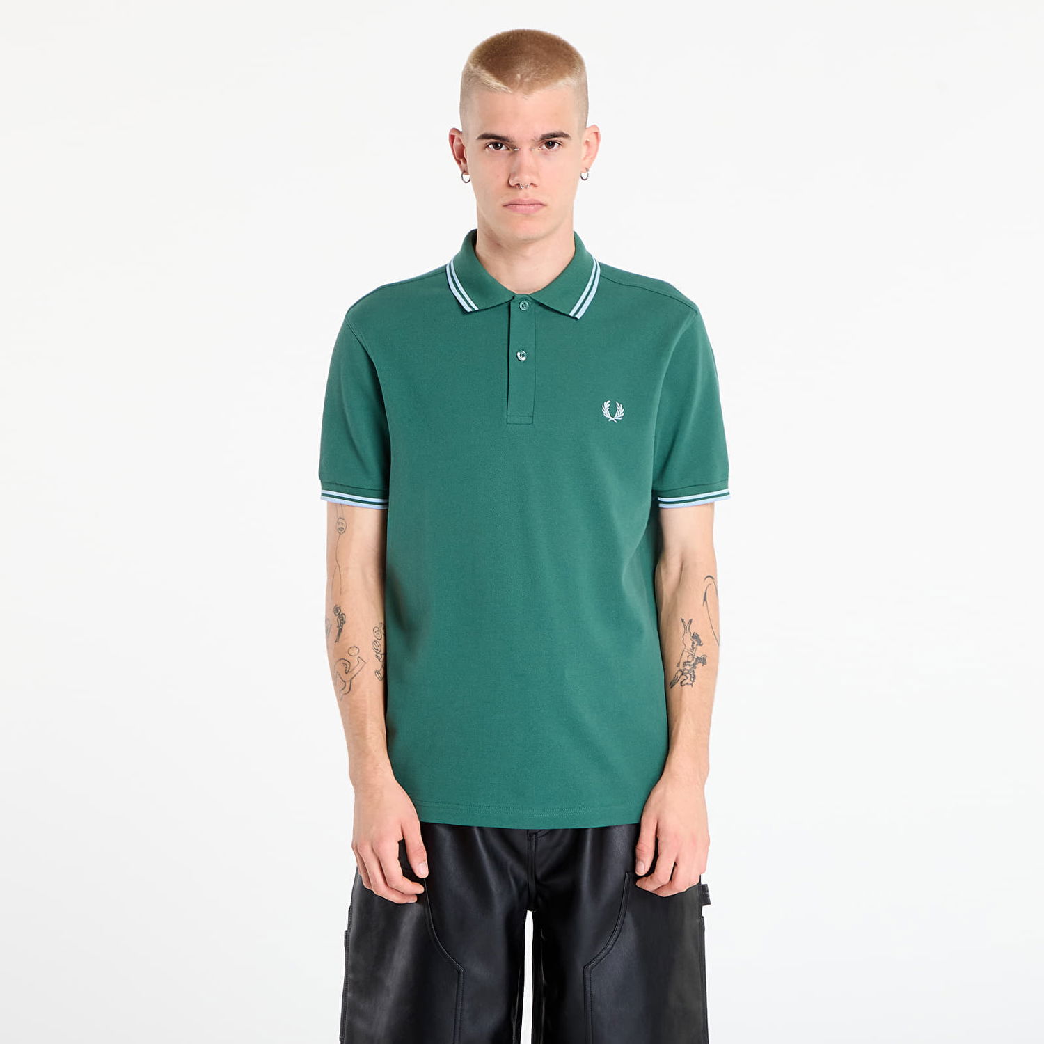 Поло тениска Fred Perry Fred Perry Twin Tipped Shirt Зелено | M3600 Z59, 0