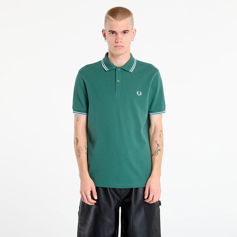 Поло тениска Fred Perry Fred Perry Twin Tipped Shirt Зелено | M3600 Z59