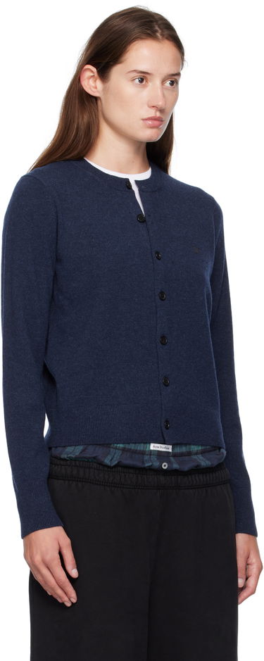Пуловер Acne Studios Fitted Yak Wool Cardigan Тъмно синьо | A60634-, 1