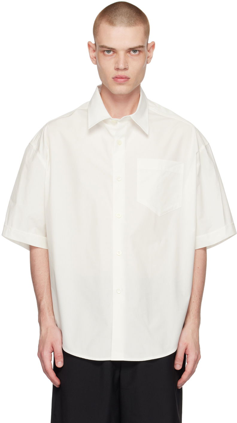 Риза AMI Boxy Shirt Бяло | USH202.CO0014, 0