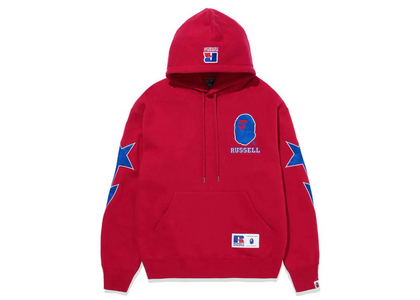 Суитчър BAPE BAPE x Russell Pullover Hoodie Red Червено | 1J73-114-905