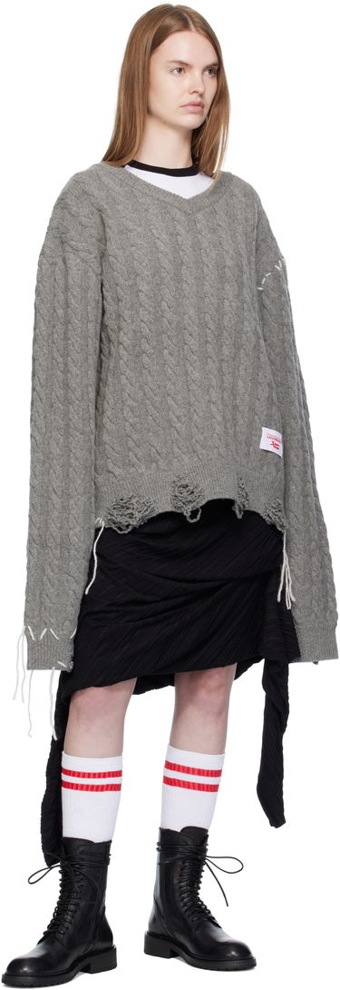 Пуловер Charles Jeffrey Loverboy Charles Jeffrey LOVERBOY Label Cable Knit Sweater Сиво | 52090301, 3