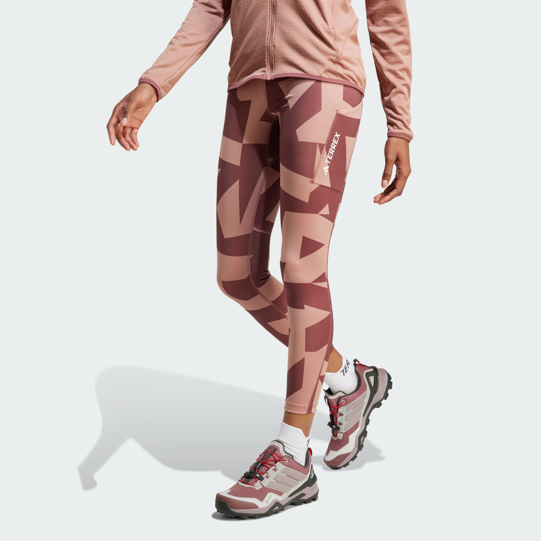 Клинове adidas Performance Terrex Multi Printed Leggings Розово | JE9424, 0