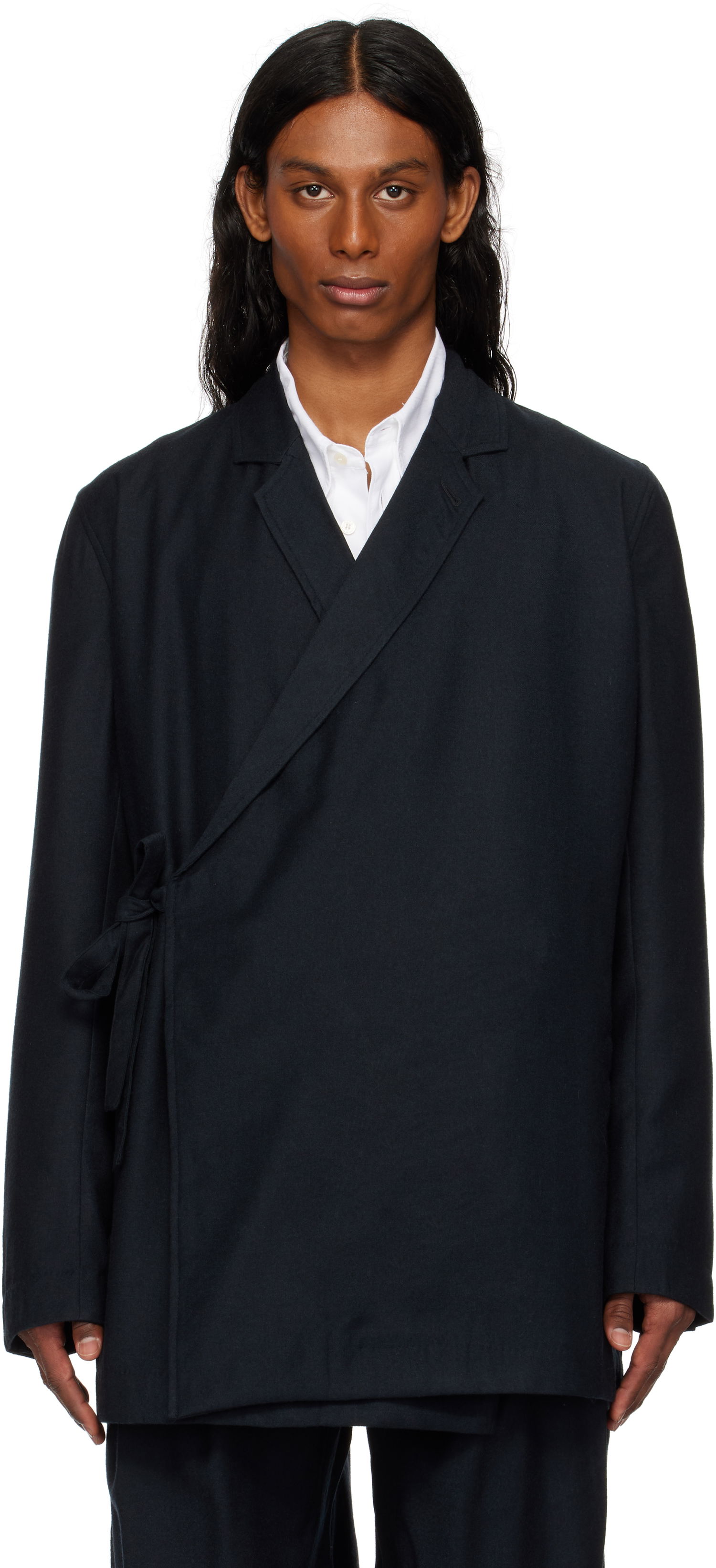Палта Maharishi Maharishi Asymmetrical Kimono Wool Blazer Тъмно синьо | 6057, 0