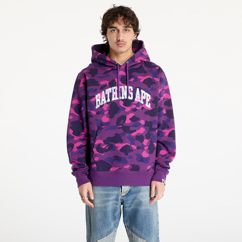 Суитчър BAPE Camo Print Pullover Hoodie Лилаво | 001PPK801011M PUR