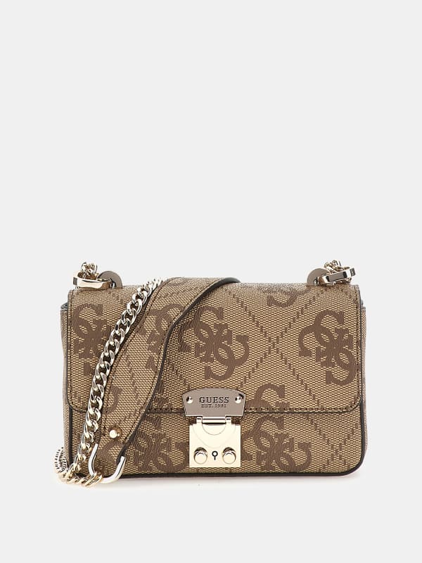 Дамска чанта GUESS Eliette 4G Logo Mini Crossbody Кафяво | HWSO9315780, 0