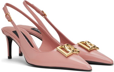 Кецове и обувки Dolce & Gabbana Dolce&Gabbana Polished Calfskin Slingback Heels Розово | CG0894 A1037, 3