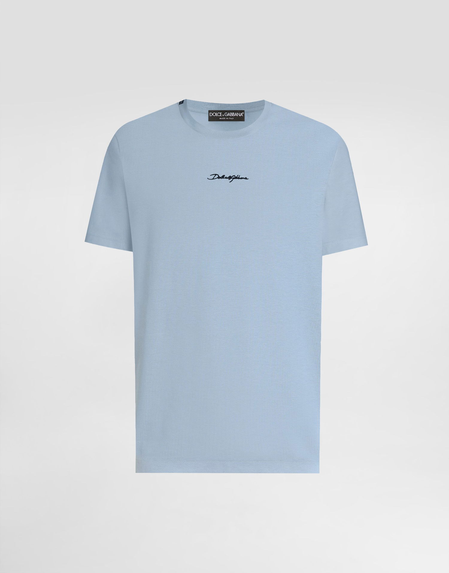 Тениска Dolce & Gabbana Cotton T-shirt With Embroidered Patch Синьо | G8RN8ZG7P0CB0112, 0