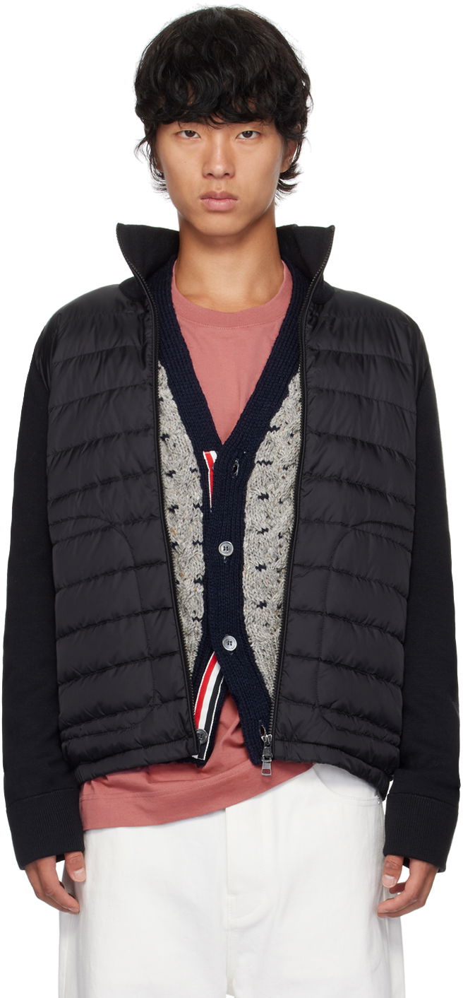 Яке Moncler Black Quilted Down Cardigan Jacket Черно | J20919B50700A9341, 0
