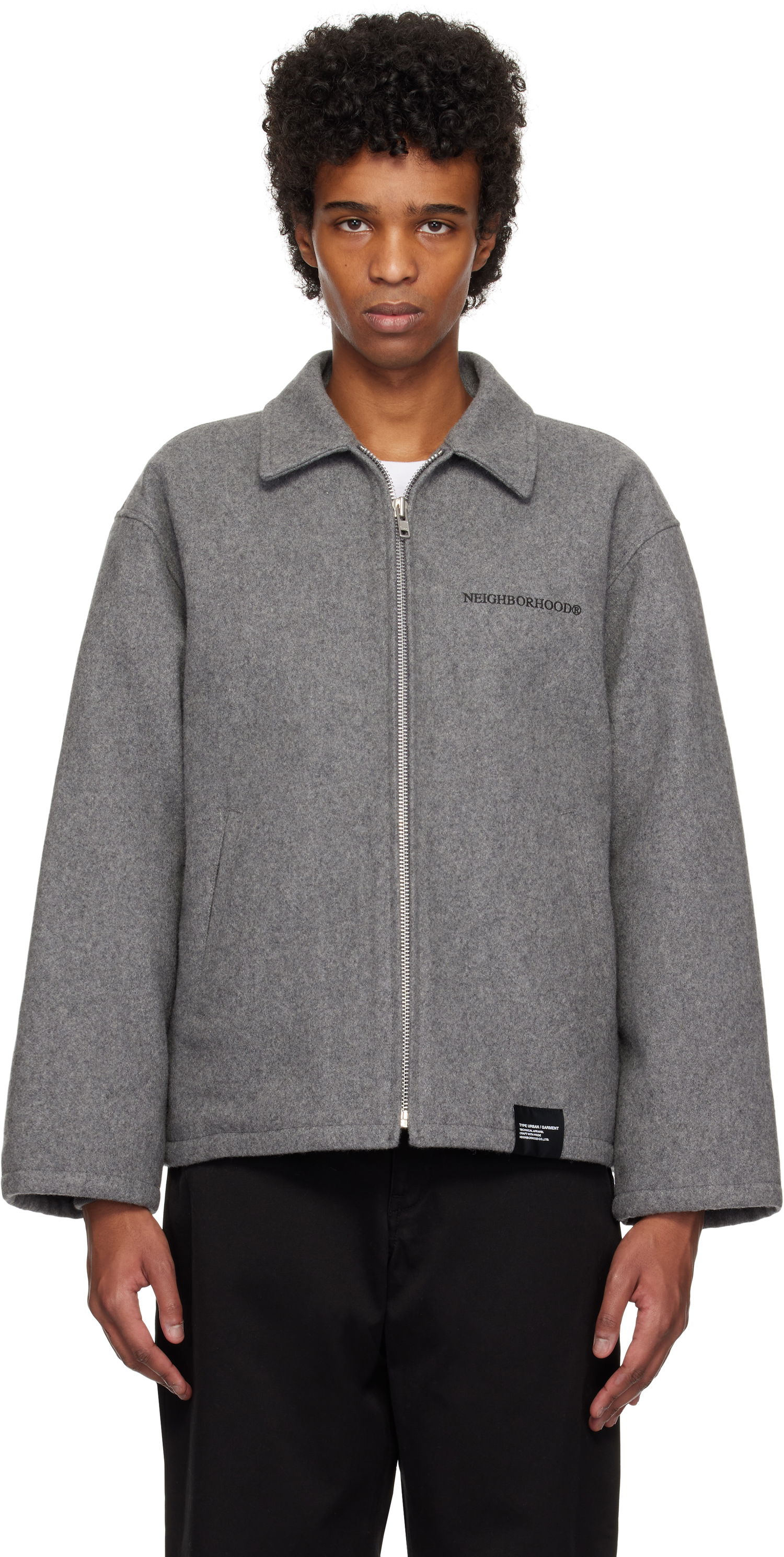 Яке Neighborhood Melton Zip Work Jacket Сиво | 242ZANH-JKM01, 0