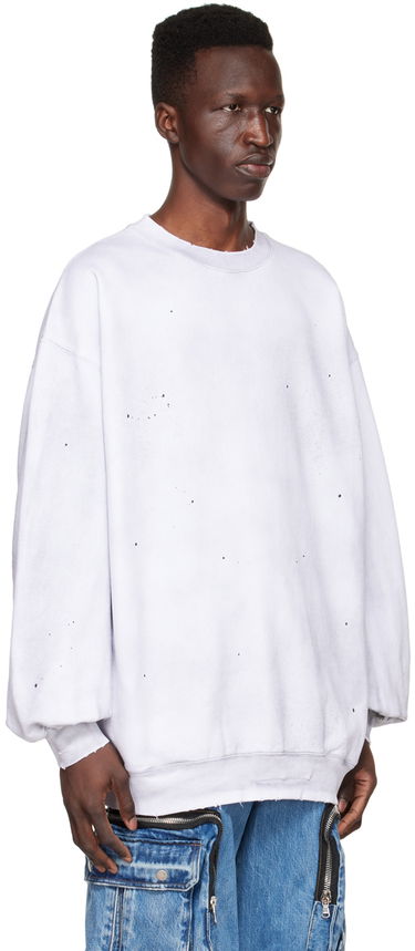 Суитчър We11done We11done Distressed Cotton Sweatshirt Бяло | WD-TS1-22-620-U-WH, 1