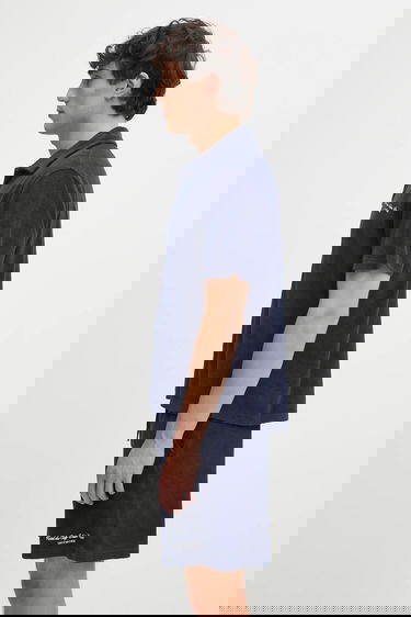 Поло тениска Sporty & Rich Eden Script Terry Polo Shirt Тъмно синьо | TO03260673BL106, 1