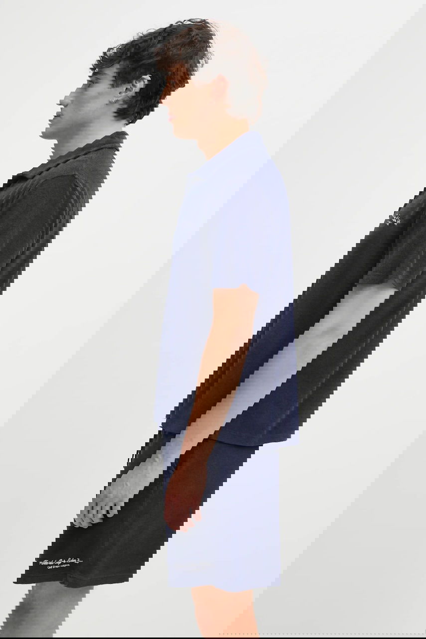 Поло тениска Sporty & Rich Eden Script Terry Polo Shirt Тъмно синьо | TO03260673BL106, 1