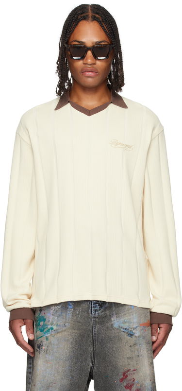 Поло тениска Represent Clo Represent Retro Football Long Sleeve Polo Бяло | MLM100277, 0