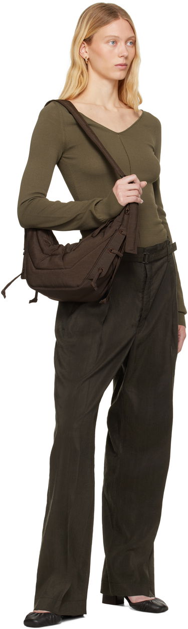 Панталони LEMAIRE Lemaire Belted Relaxed Trousers Зелено | PA1206 LF1308, 3
