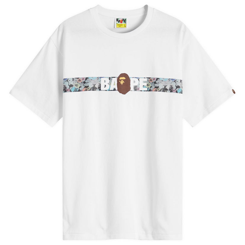 Тениска BAPE Floral Camo Tape T-Shirt Бяло | 001TEK801038M-WHT