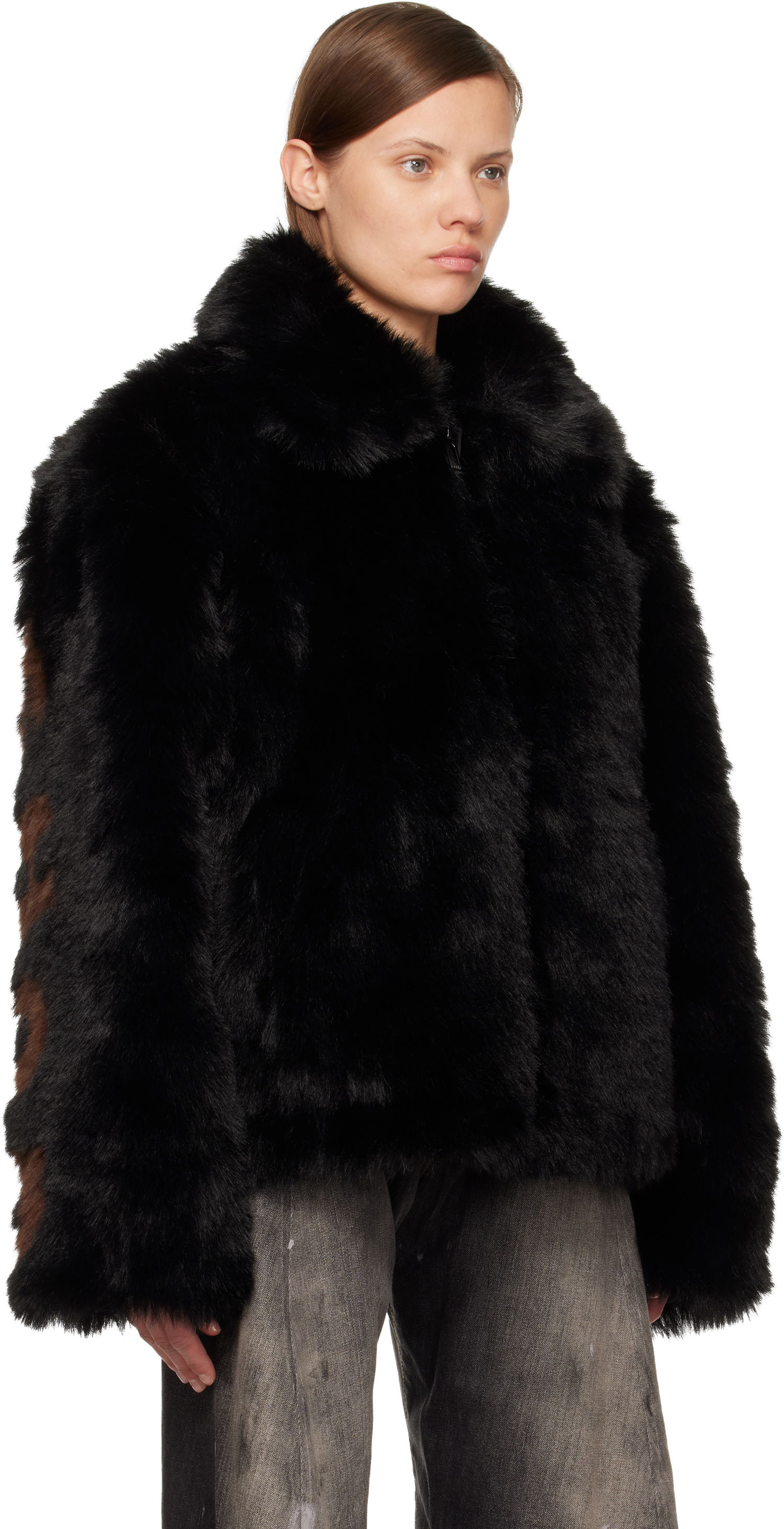 Яке 032C 032c Muddy Faux-Fur Jacket Черно | F25-URW-1904-000-W, 1