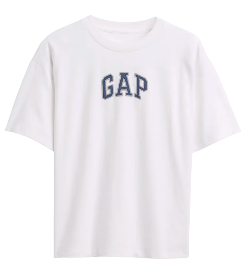 Тениска GAP Americana Original Logo Embroidered T-Shirt Бяло | 782451-01