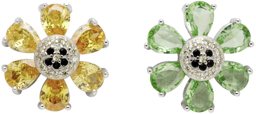 Обеци Collina Strada Collina Strada Happy Flower Earrings Зелено | XX1231 RHINESTONE
