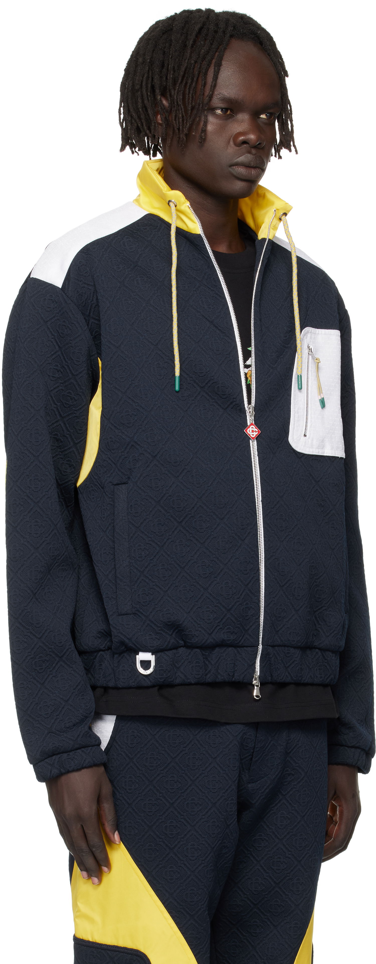 Яке Casablanca Casablanca Jacquard Nylon Jacket Тъмно синьо | MPF25-JK-389-02, 1