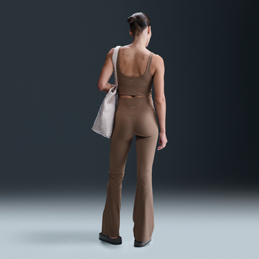 Комплект Nike Nike Zenvy High-Waisted Ribbed Flare Leggings Кафяво | HJ1846-233, 2