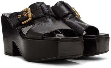 Облекло BY FAR BY FAR Lenka Platform Heeled Sandals Черно | 22SSLNKMBLGLS, 3