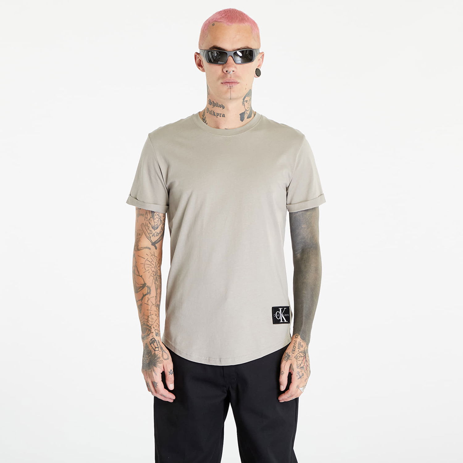 Тениска CALVIN KLEIN Jeans Badge Turn Up Short Sleeve T-Shirt Grey Сиво | J30J323482 PBU, 0