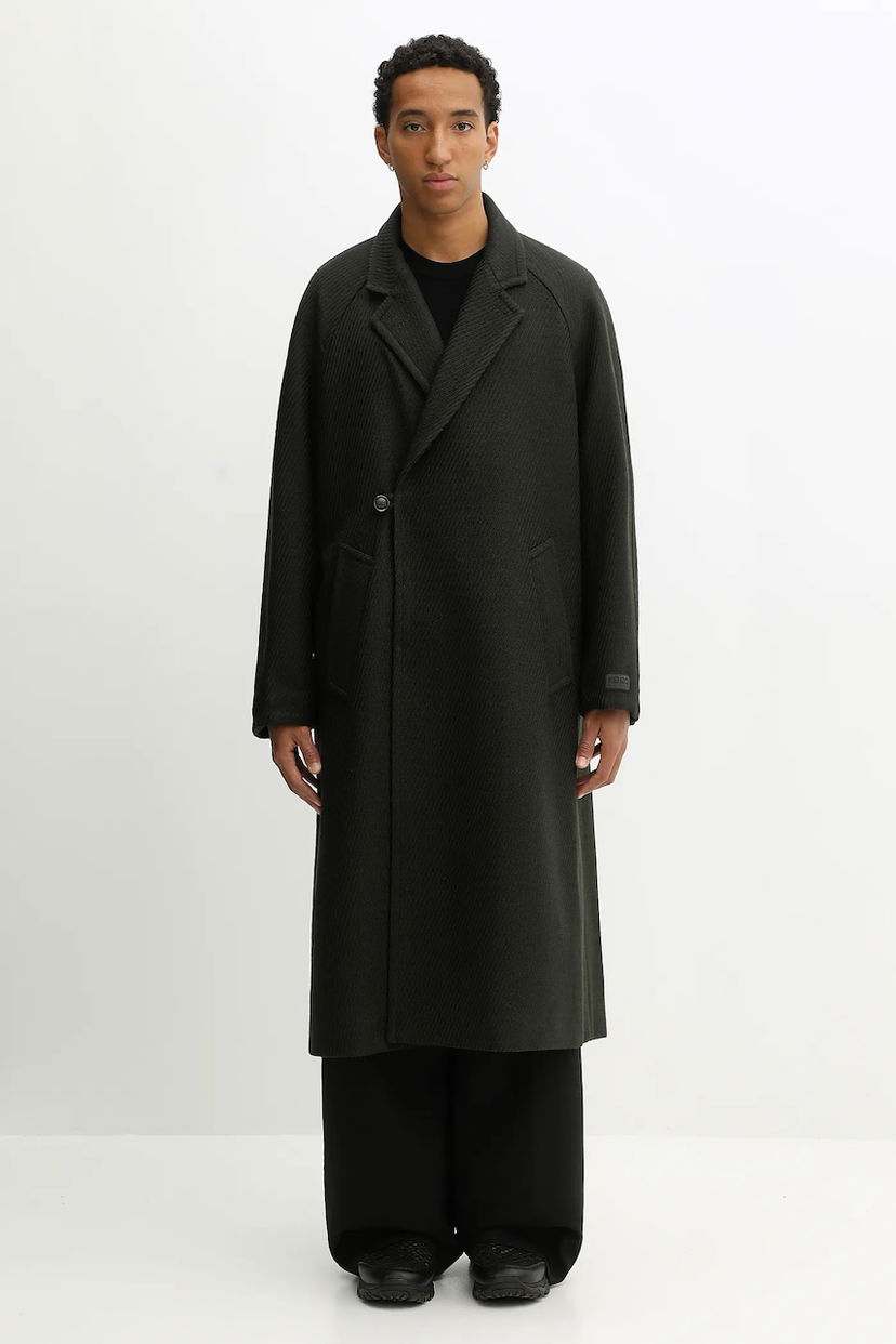 Палта KENZO Wrap Wool Blend Coat Зелено | FF65MA0529PM