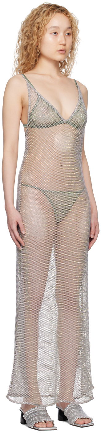 Pокля GANNI Embellished Midi Dress Металик | F7870, 1