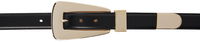 Lucca Black Leather Belt With Gold-Tone Buckle