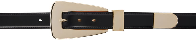 Колани Khaite Lucca Black Leather Belt With Gold-Tone Buckle Черно | 9986-763