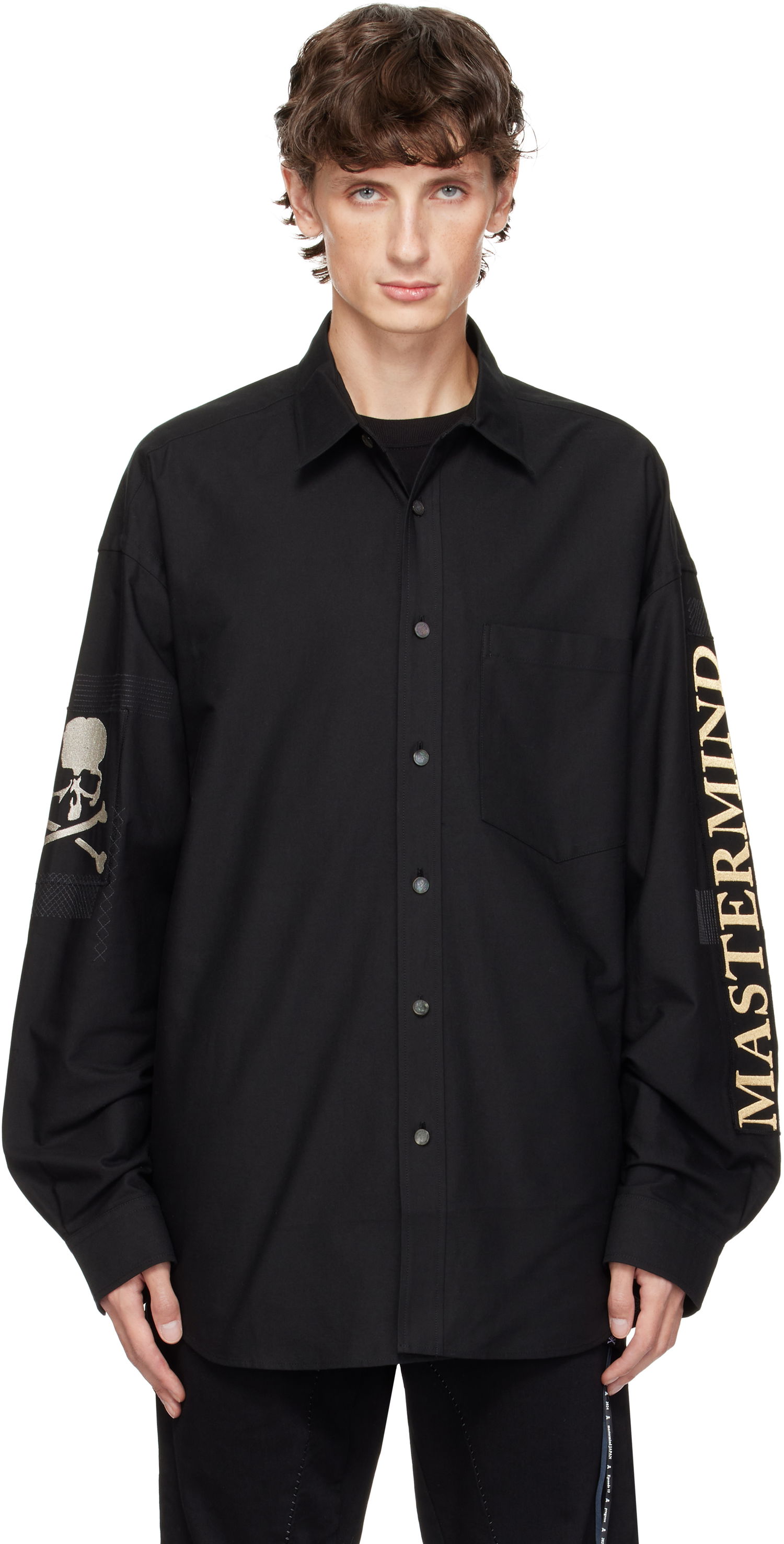 Риза Mastermind WORLD Oxford Shirt Черно | MW24S13-SH001-020, 0